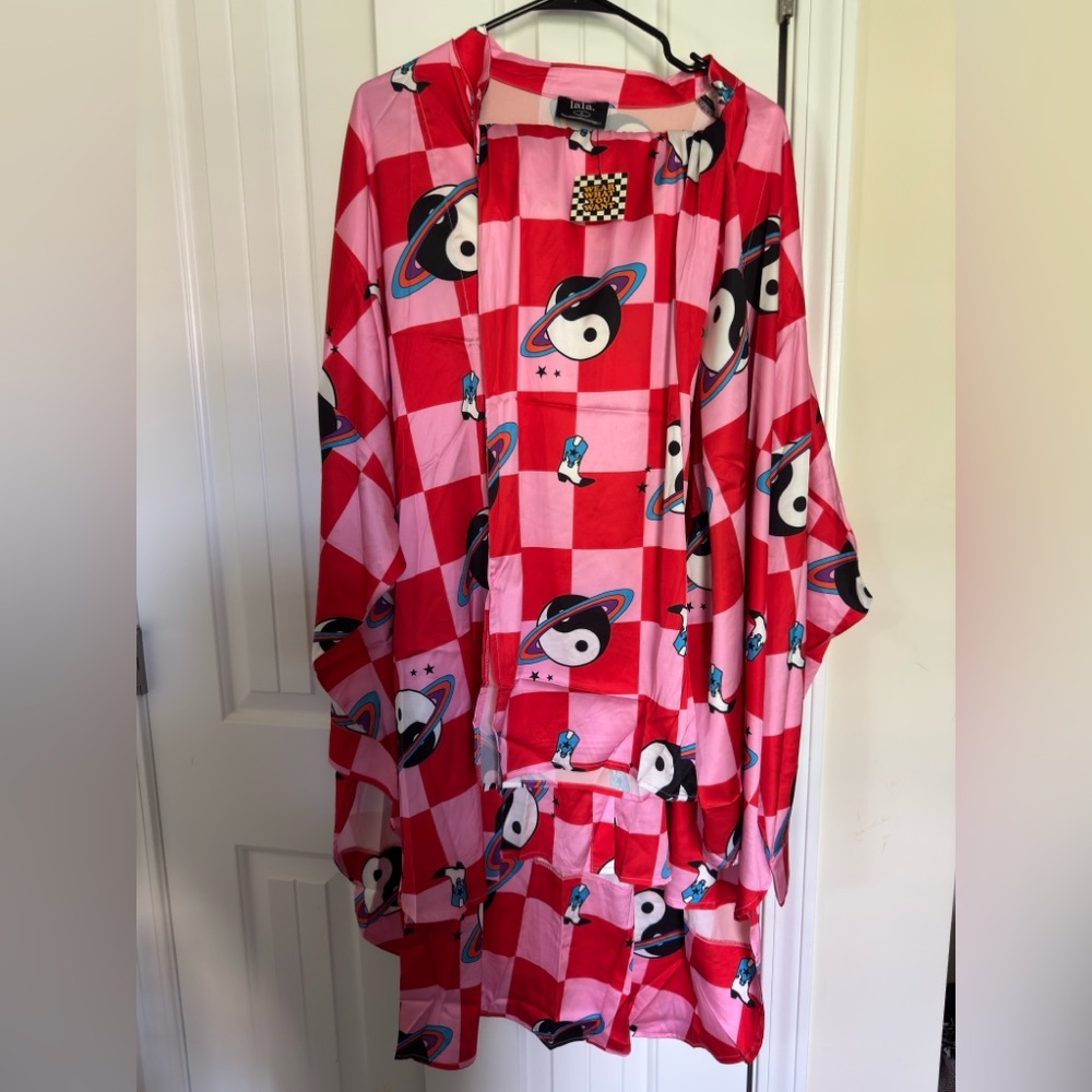 Dressed in LALA Satin Playsuit in Cosmic Cowgirl (M) NWT